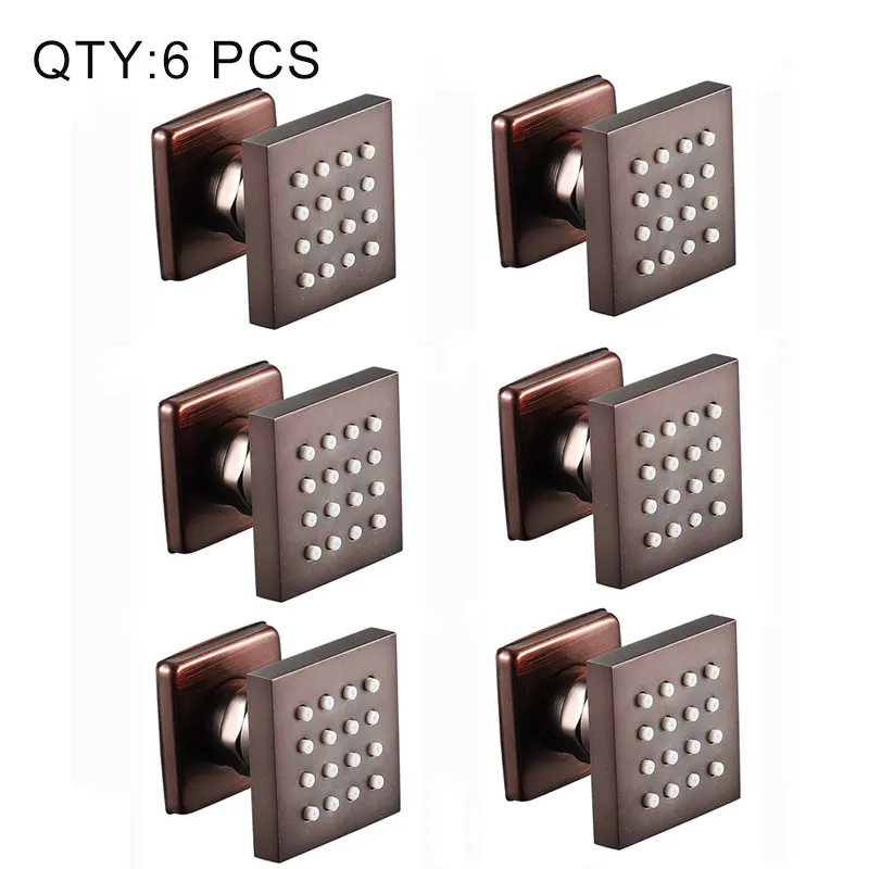 6PCS Bronze ORB душ струи дождевой Золотой/Бронзовый дождь настенный душ для тела струя 50 мм латунная Душевая насадка для экономии воды для ванной спа - Цвет: 6PCS Bronze