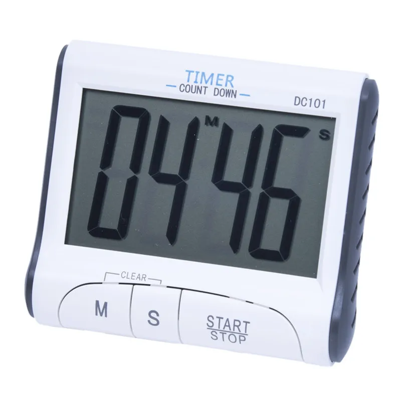 ELEG-LCD Кухня Цифровой Таймер обратный отсчет часы будильник(белый