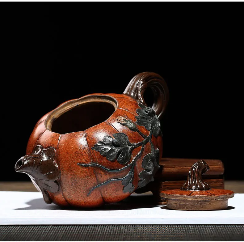 Taiwan Reflux Pot Wholesale Pumpkin Yixing Clay Teapot a Generation of Fat Raw Ore Segment Mud Entirely Handmade Pot Tea Set Top