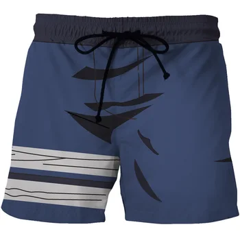 

Digital printed men's quick-drying beach shorts cartoon animation printing pocket casual shorts on both sides of the printing