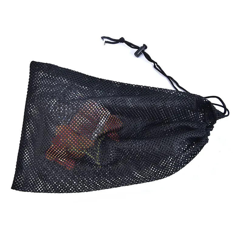 Black Mesh Stuff Sack Durable Nylon Drawstring Laundry Bag for Rinsing Beach Toys Swimming Camping Travel Outdoor Tool | Багаж и сумки
