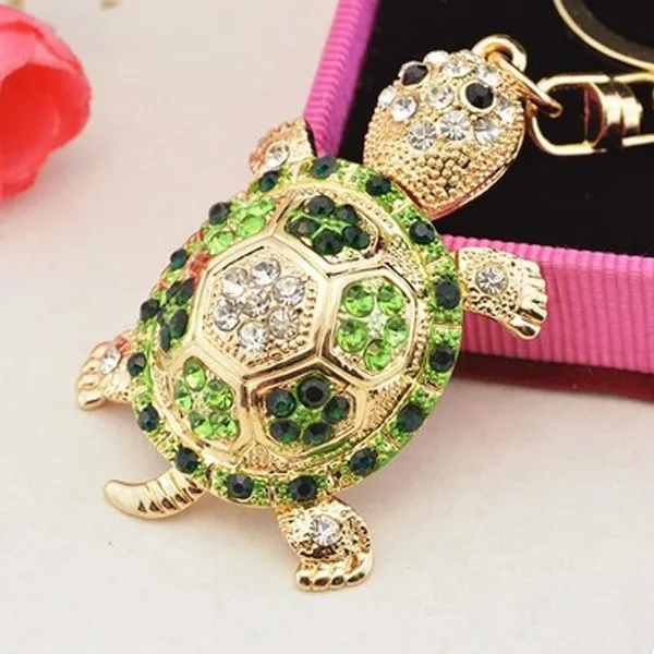 Fashion Colorful Rhinestone Turtle Keychain Cute Gold Color Animal Pendant Bag Car Key Chains Keyring With Buckle Accessories|Key Chains| - AliExpress