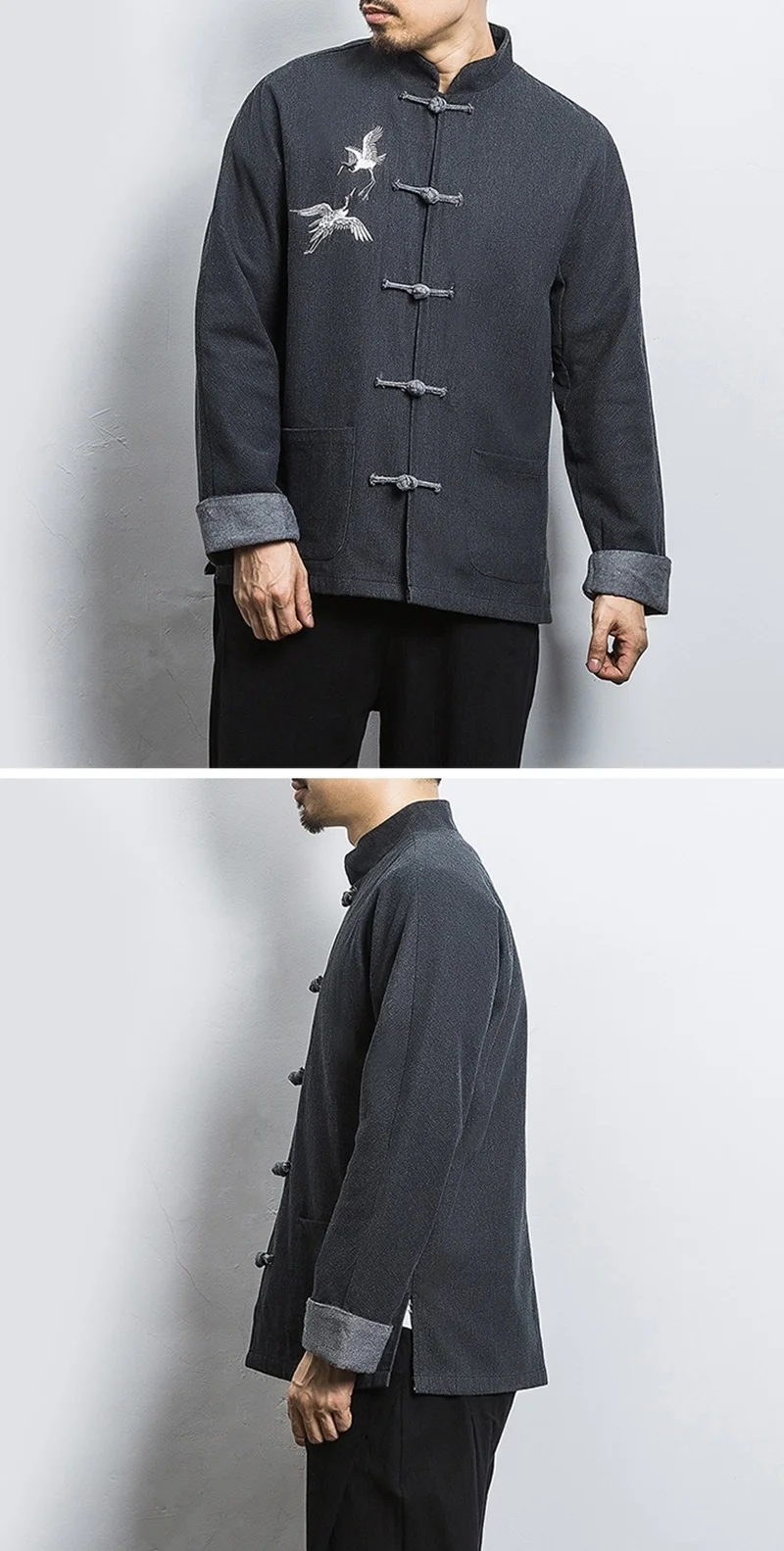 Traditional Chinese Clothing For Men Outerwear Male Jacket Mandarin Collar Suit Tangzhuang Men Clothes 2019 KK3251