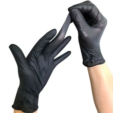 50 пар Черные одноразовые нитриловые перчатки Ambidextrous водонепроницаемые маслостойкие для медицинского использования промышленные перчатки для татуировки