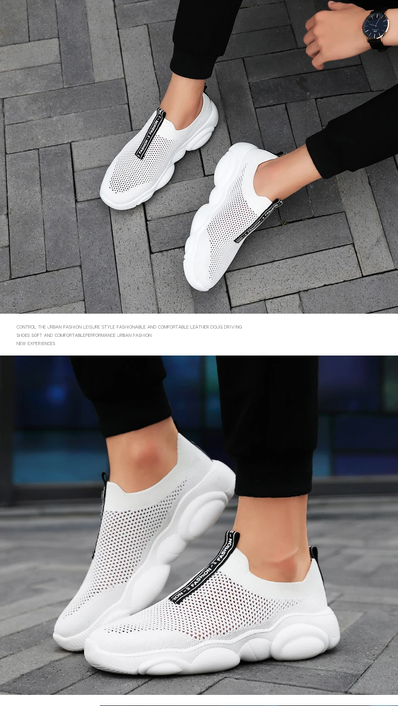 Running Shoes For Men & Women Fashion Black White Slip-On Sports Shoes Summer Breathable Lightweight Woman Sneakers Man Shoes Running Shoes For Men & Women Fashion Black White Slip-On Sports Shoes Summer Breathable Lightweight Woman Sneakers Man Shoes