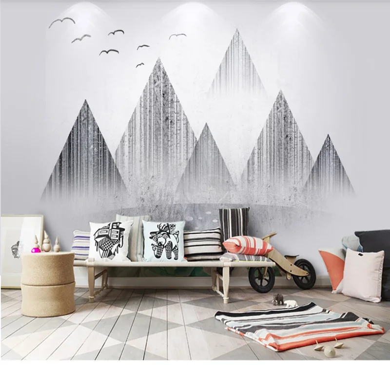 XUE SU Custom wallpaper mural 3D-8D Nordic ink landscape decoration painting TV sofa bedside background wall beibehang roman architecture photo wall paper roll tv background 3d wallpaper seamles wall murals papel de parede para sala room