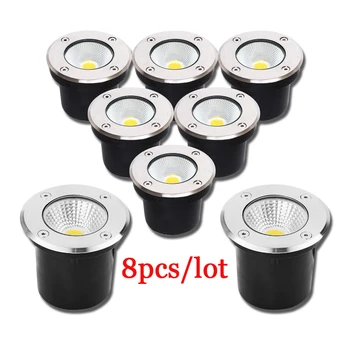 야외 방수 LED 지하 조명, 3W 5W 7W 10W 12W, 그라운드 가든, 마당 산책로 바닥, 매장 풍경, 110V 220V, 12V, 8 개