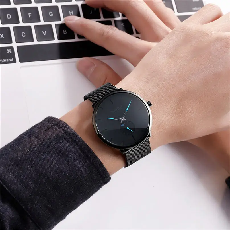 SKMEI Fashion Luxury Waterproof Watches Mens Sport Minimalist Ultra-Thin Analog Stainless Steel Wrist Watch часы мужские 5Y29 (9)