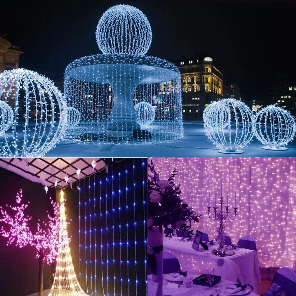 

300 LED Fairy String Curtain Light Wedding Birthday Party Fairy String Lights Garland Christmas Wedding Decoration LED Lighting
