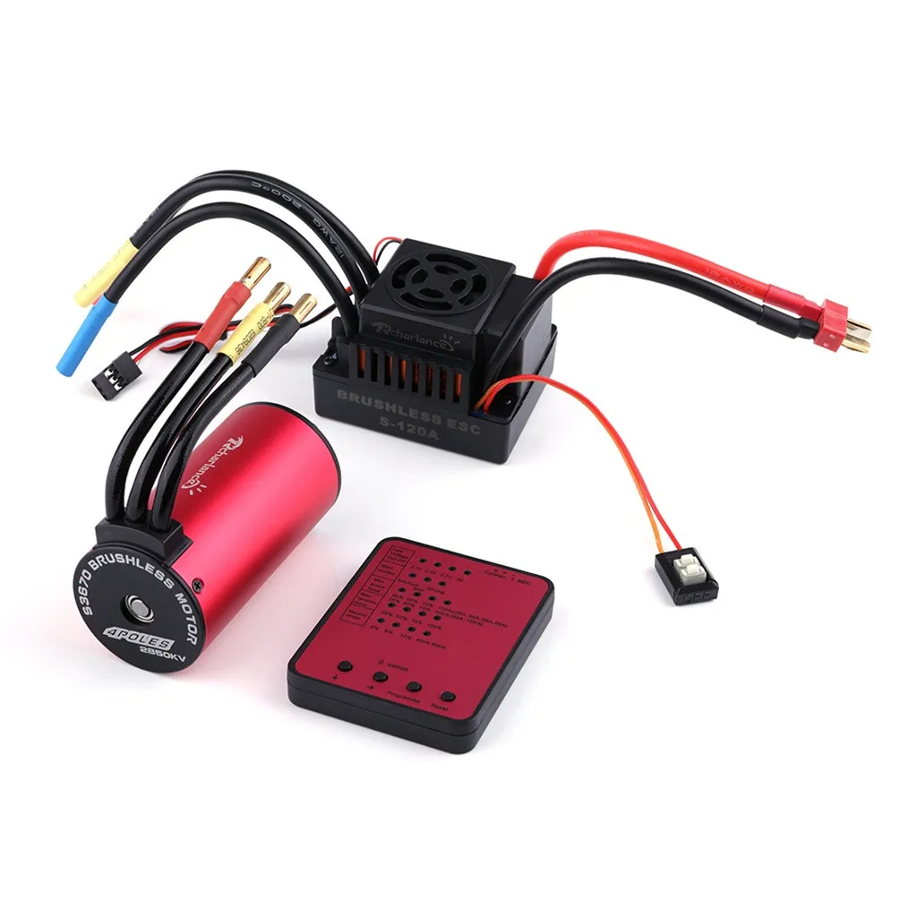 

Remote control car acc S3670 2850KV Sensorless Brushless Motor +120A brushless ESC +programmingCard For 1/8 RC Car L1227