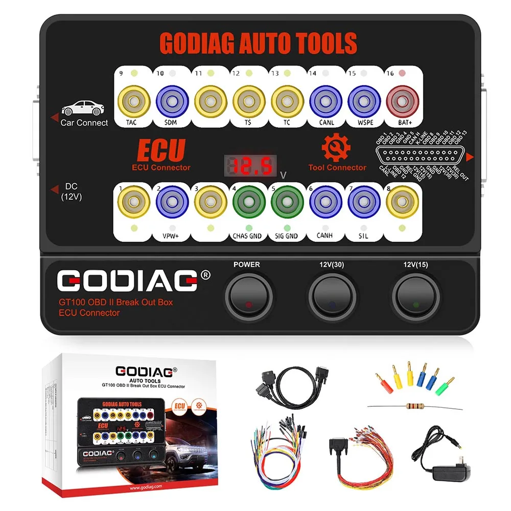 GODIAG GT100 AUTO TOOLS OBD II Break Out Box ECU Connector Plus Test Platform For BMW FEM / BDC / CAS4 CAS4+ Programming car obd adapter
