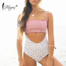 Miyouj сексуальный купальник с растительным узором открытые купальные костюмы с оборками Biquini принт купальный костюм для женщин в горошек стринги бикини с бантом