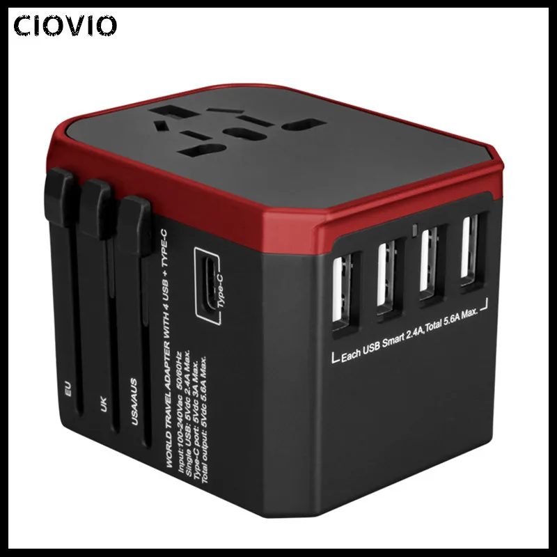 CIOVIO 1 шт. многофункциональная вилка для преобразования в путешествии, многострановая вилка для преобразования питания, адаптер для куба
