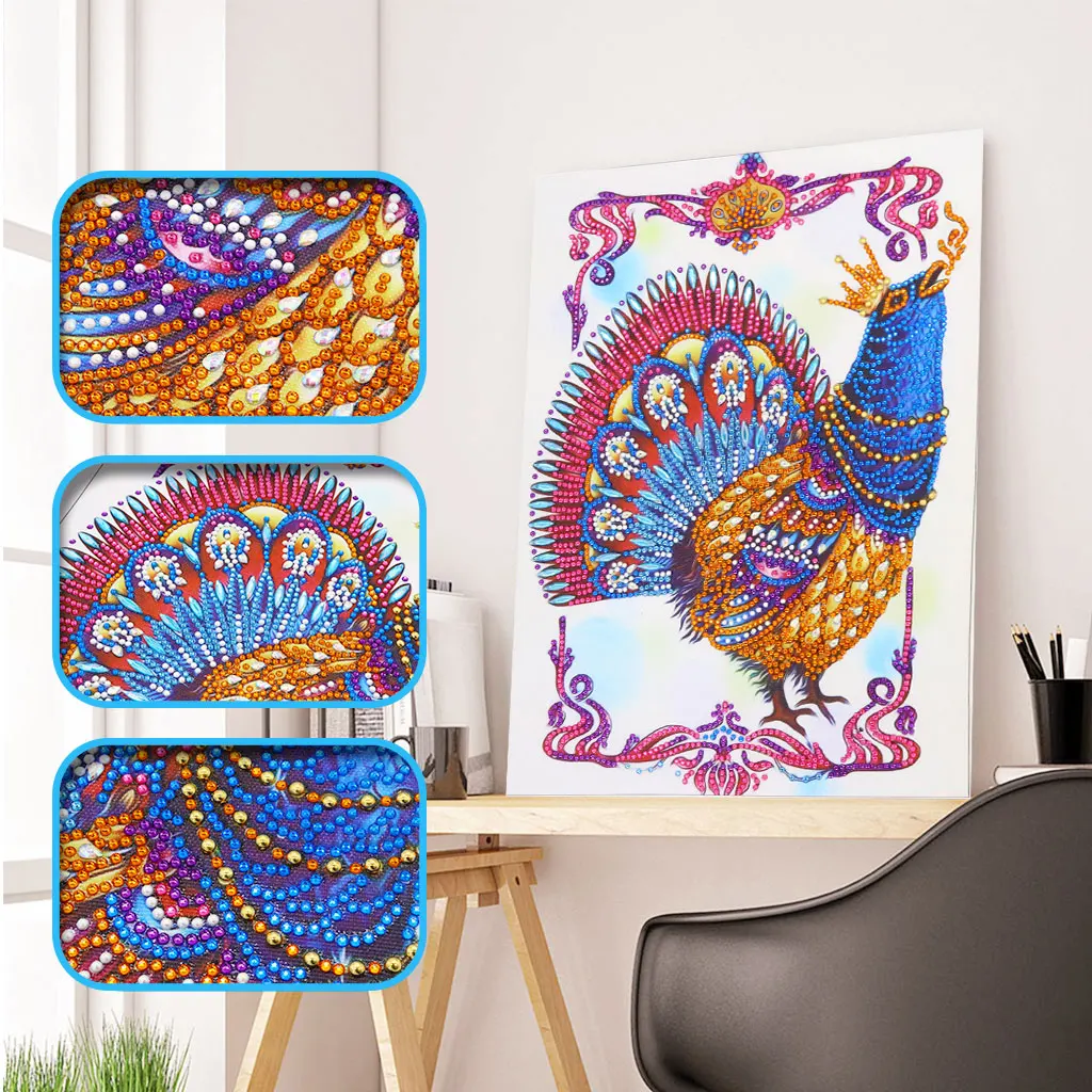 

Special Shaped Diamond Painting DIY 5D Partial Drill Cross Stitch Kits Broderie Diamant Chicken Pattern diamond-painting