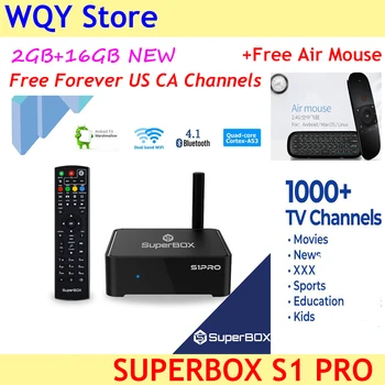

[Genuine]2020 Best Super Box S1 pro android box 6k hd free 1000+ livetv/vod in USA Canada Mexico channels stable smart iptv box