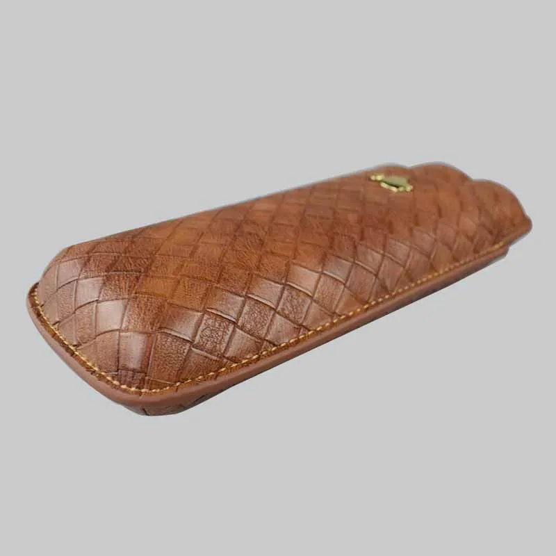 COHIBA Коричневый кожаный держатель 2 трубки Дорожный Чехол для сигар Humidor