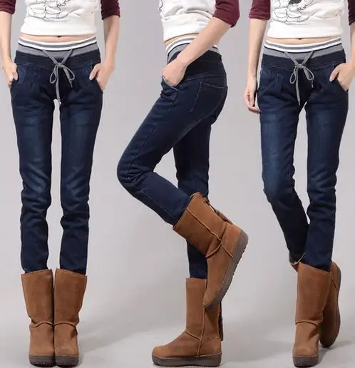 Осень зима 2020 женские джинсы из денима Стрейчевые обтягивающие штаны черные