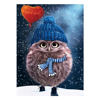 

5D DIY Diamond Drill Diamond Painting Kits Round Diamonds Embroidery Cute Owl Decorations Home Art New Arrival 30*40 Cm