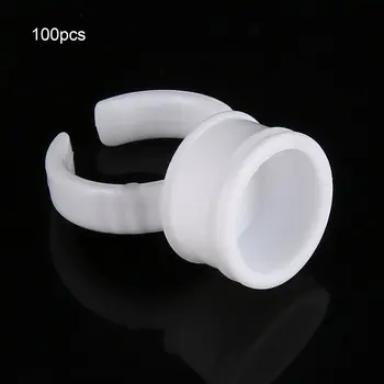 

100pcs/SET Wholesale Plastic White Tattoo Ink Ring For Eyebrow Permanent Makeup L/M/S Size Tattoo Ink Holders Tattoo Supplies
