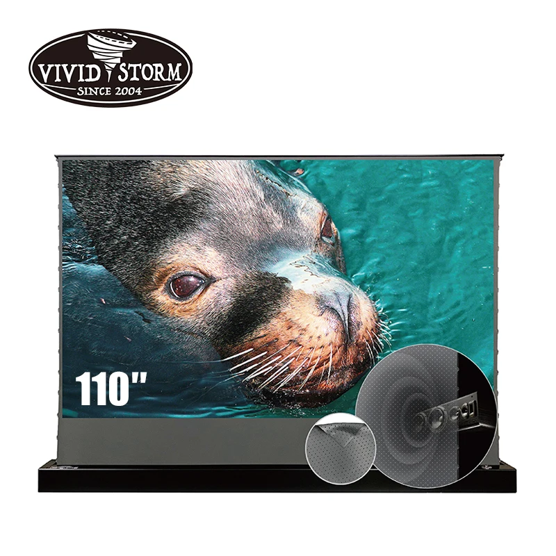 Lo Schermo Del Proiettore Arrotolabile Vividstorm Alr Perfora Il Materiale Alr Acusticamente Trasparente Per L'Home Cinema Hd 4K