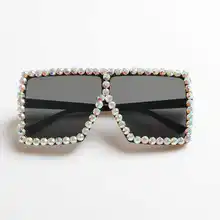 Sweet Top Brand Designer Crystal Oversized Sunglasses Women Great Street Party Shades Sunglasses Lady Diamond Beams Sexy