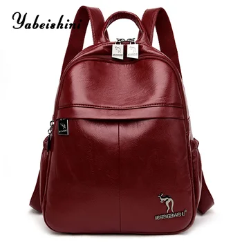 

high quality women Leather Backpack travel backpack Mochila Feminina Ladie school bags for teenage girls Shoulder Bags sac a dos