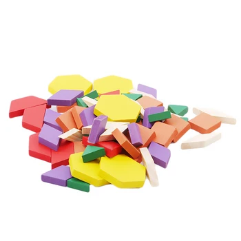 

60pcs Colorful Wooden Tangram Brain Teaser Puzzle Toys Tetris Game Preschool Magination Intellectual Kid Educational Toy Gift