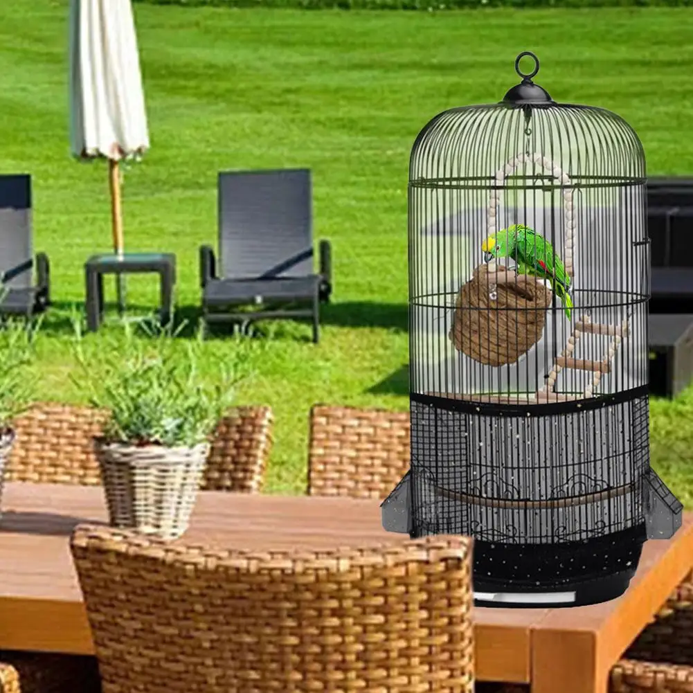 Nylon Mesh Bird Cage Cover Shell Skirt Net Easy Cleaning Seed Catcher Guard Bird Cage Accessories Airy Mesh Parrot Bird Cage Net