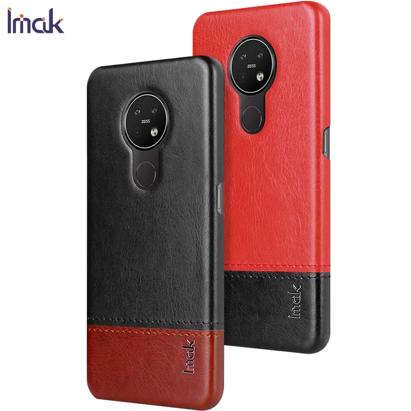 Чехол IMAK Для Nokia 7 2 Винтажный чехол из искусственной кожи Жесткий поликарбоната