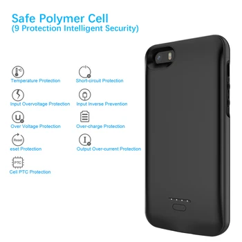 

For iPhone SE 5SE 5 5S Battery Charger Case 4000mAh Power Bank Charging Case Power bank Charger Case For iPhone 5 Battery case