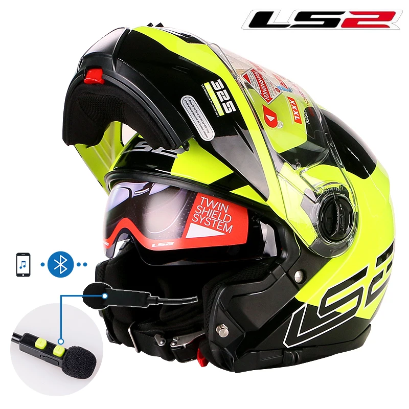 skille sig ud Moderat Opdagelse New Arrival Original Ls2 Ff325 Flip Up Bluetooth Headset Intercom  Motorcycle Helmet With Double Dual Lens Man Women Casto Moto - Helmets -  AliExpress