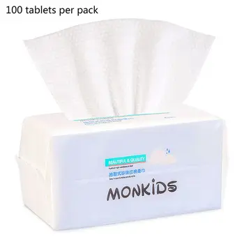 

100pcs Cotton Disposable Face Towel Travel Cleansing Makeup Facial Tissue Thick