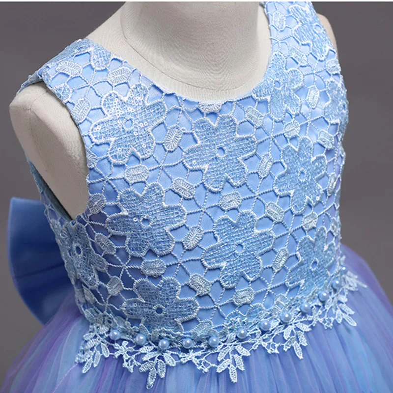 Кружевная цветоная аппликация; праздничное платье принцессы для девочек; элегантное платье с бантом на День рождения; детское платье-пачка для девочек; Vestido; костюм