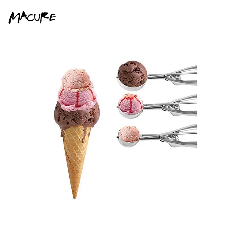 

Ice Cream Spoon Stainless Steel Ice Cream Dessert Scoop Fruits Ball Maker Watermelon Spoon Cookies Dough Spoon
