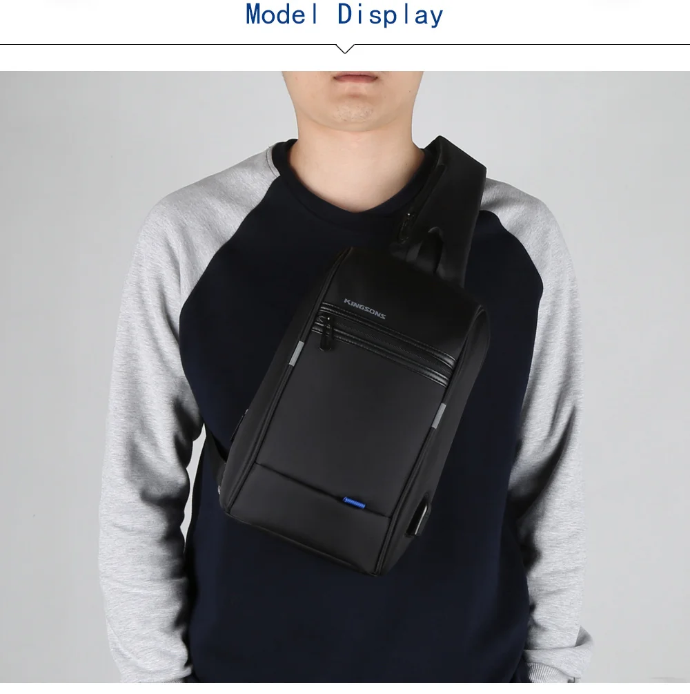 Дизайн Мужская сумка через плечо известный бренд Повседневная Деловая Мужская нагрудная сумка 10,1 дюймов USB зарядка пакет через плечо слинг сумка для ipad
