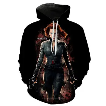 

Fashion Black Widow Printed Sweatshirt 3D Hoodies Marvel The Avengers Printed Pullover Men Women Children Long Sleeve Sudaderas