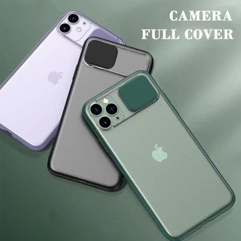 

Slide Camera Protector Phone Cover Case For iPhone 11 Pro Max XR XS Max 8 7 6S 6 Plus Case Transparent Matte Clear TPU Soft Case