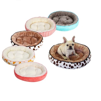 

Round Pet Bed Cat Dog Winter Warm Sleeping House Washable long plush Dog Kennel Cat Bed Kennel Cooling Mat Bed