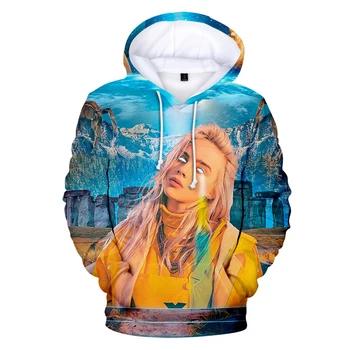 

New Billie Eilish 3D Hoodie Men and Women Fashion Fashion Pullovers Children Casual 3D Boys and Girls Star Sweatshirts