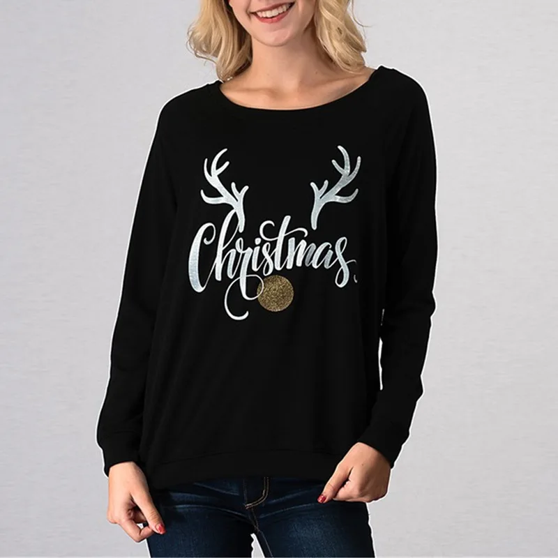 

Women Hoodies Sweatshirts Letter Printed Ladies Autumn Winter Fall Clothing Sweat Shirts Hoodies Merry Christmas