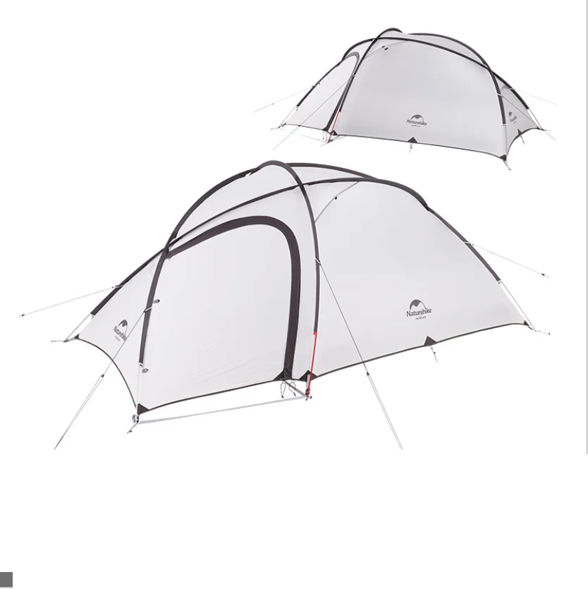Naturehike Hiby Семья палатка 20D силиконовая ткань Водонепроницаемый двойной-Слои 3 человек 4 сезон один номер один зал - Цвет: 20D Gray 4 Person