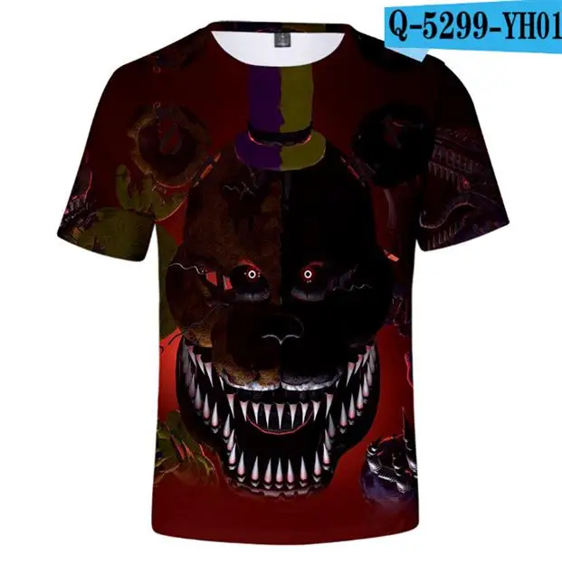 color at picture Five Night At Freddy/Коллекция года, летняя детская футболка для игр футболка с 3d принтом для мальчиков/девочек футболка с короткими рукавами с принтом fnf - Цвет: color at picture