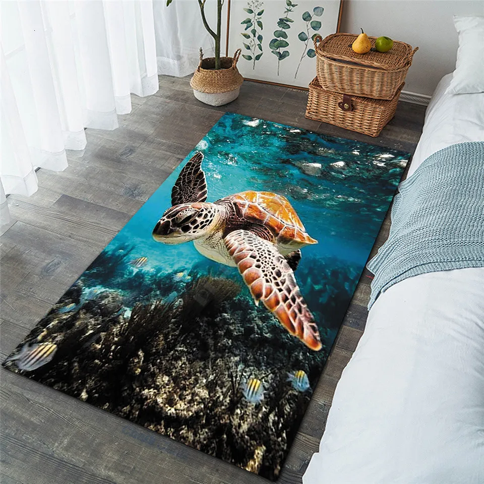 

Sea turtle Area Rug 3D All Over Printed Non-slip Mat Dining Room Living Room Soft Bedroom Carpet 6