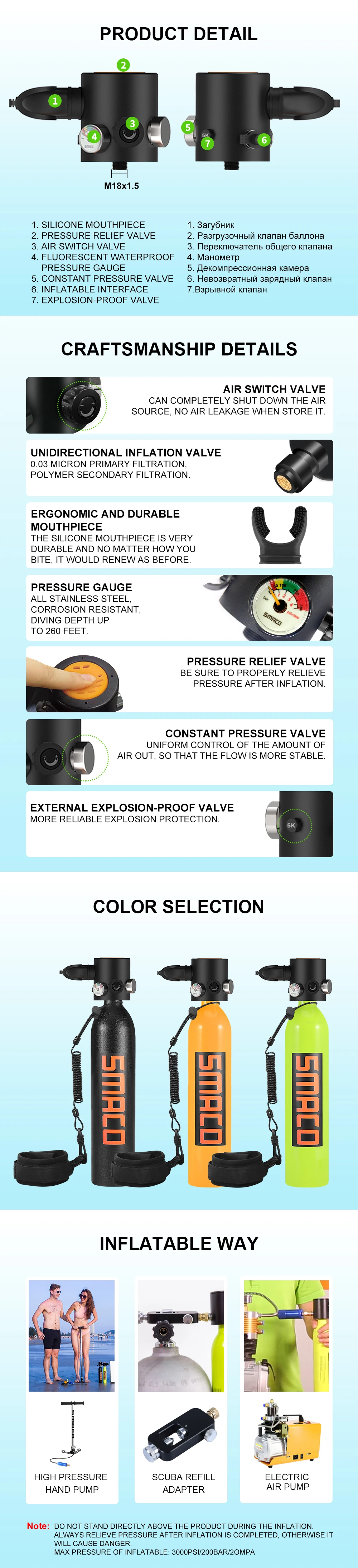 Mini Scuba Diving Oxygen Tank S500