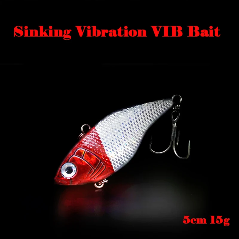 

1pcs Sinking Vibration VIB Lure 5cm/15g 3D Eyes Artificial Bait Lightning VIB Full Swimming Layer Hard Bait Topmouth Culter Bass