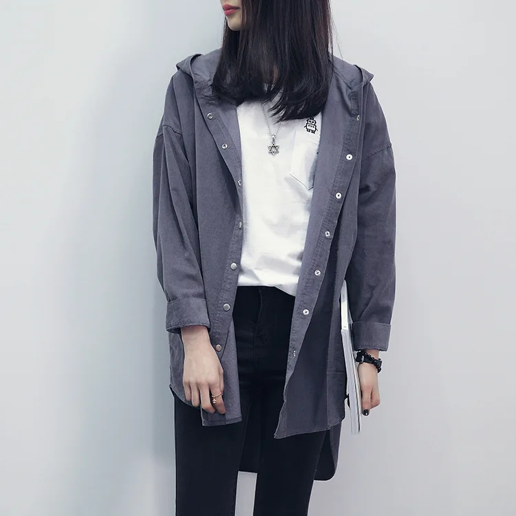 

Women's Hooded Jackets 2019 Spring Autumn Causal windbreaker Women Basic Jackets Coats Sweater Lightweight Jackets Famale
