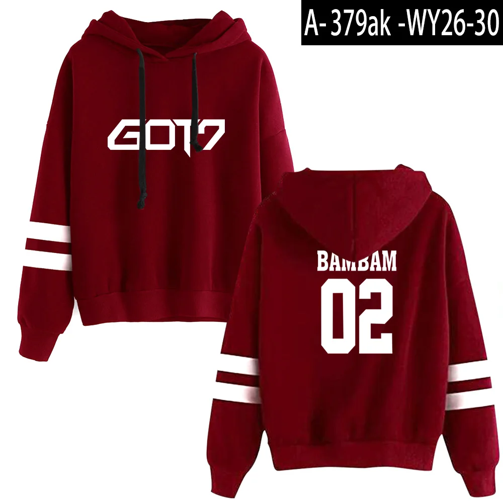 KPOP GOT7 толстовки с капюшоном GOT7 Kpop горячая Распродажа худи для фанатов I GOT7 Женский пуловер с длинным рукавом толстовки Повседневная одежда - Цвет: Red