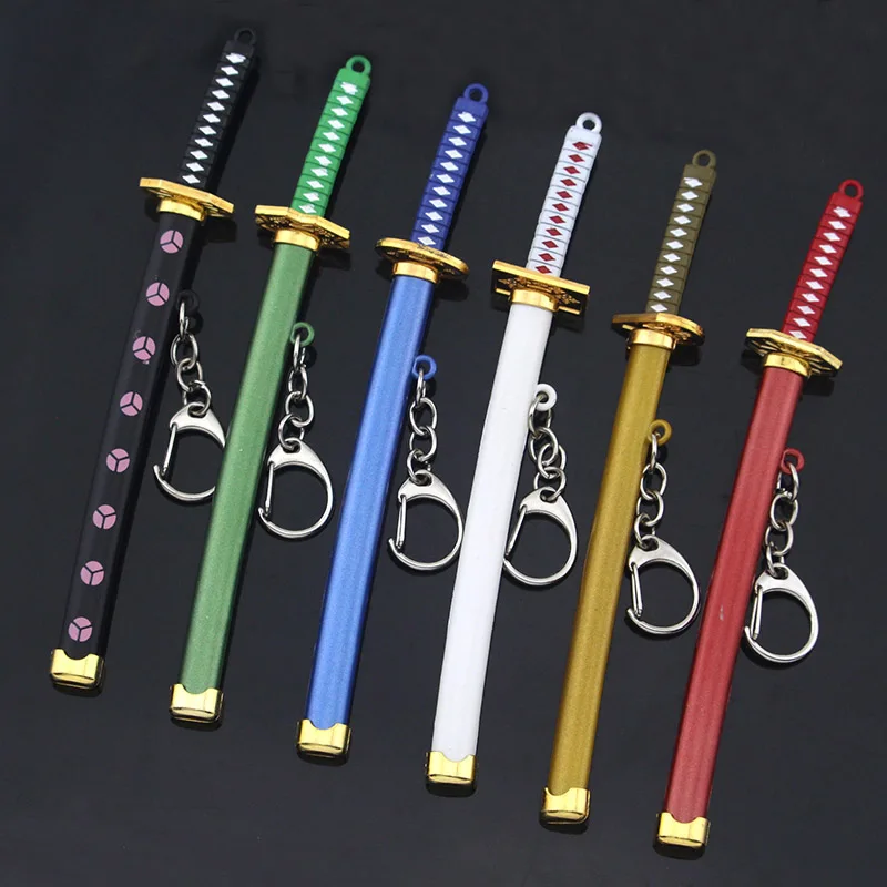 

One Piece Keychain Keyrings Roronoa Zoro Sword kitetsu Toy Model Metal Key Ring llaveros Key Chain Chaveiro Anime Jewelry