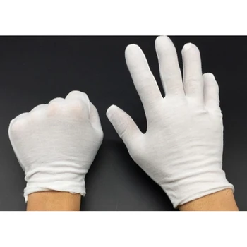 

12 Pairs White Work Gloves Inspection Cotton Work High Stretch Gloves Thin Lightweight Etiquette Gloves