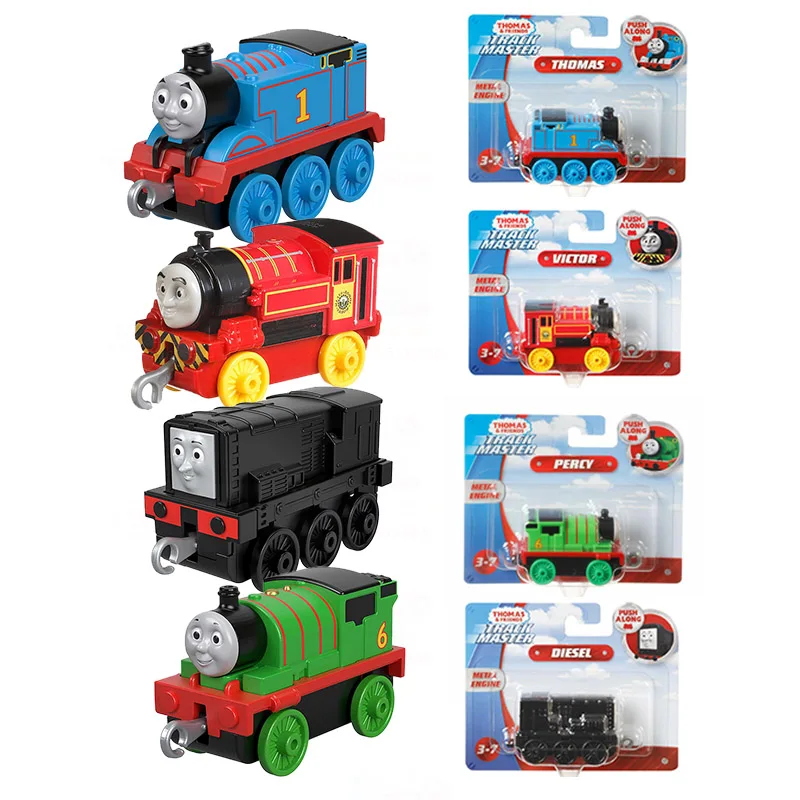 4 шт. оригинальные паровозики Thomas Strackmaster, модель 1:43, металлические машинки, подарок для мальчиков, игрушки для детей, литые под давлением, Детские Обучающие машинки